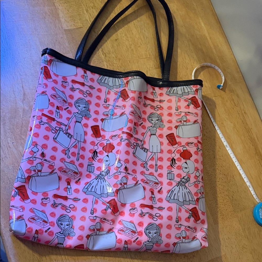 Trendy Illustrated Pink Tote Bag